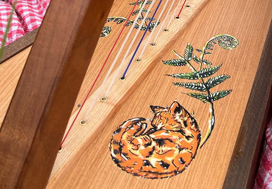 Custom decoration detail: carving, gold leaf or soundboard painting
