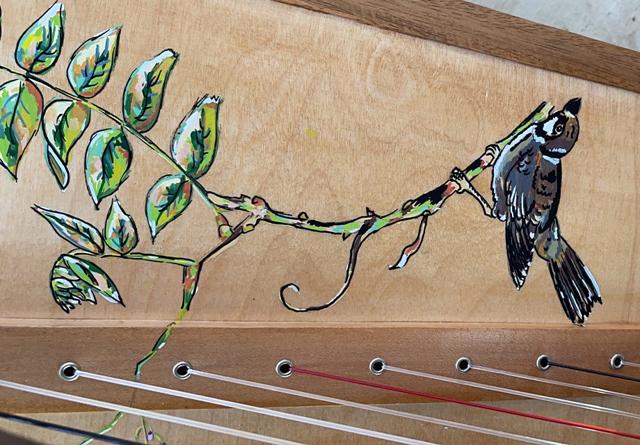 Custom decoration detail: carving, gold leaf or soundboard painting