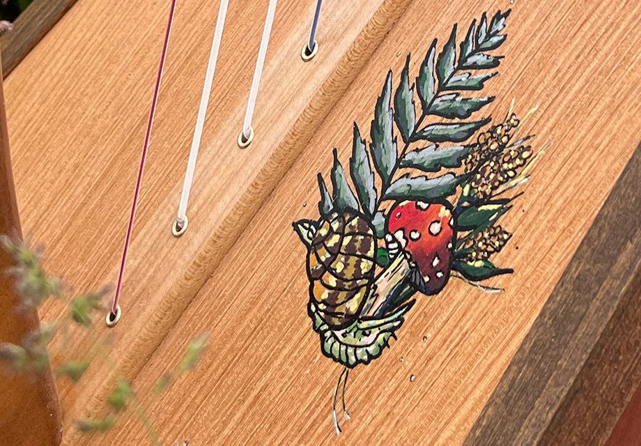 Custom decoration detail: carving, gold leaf or soundboard painting