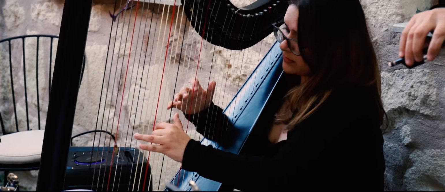 Harp performance at an event